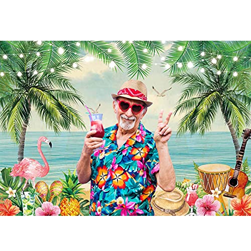 Allenjoy 7X5Ft Summer Tropical Beach Backdrop For Cuban Birthday Flamingo Baby Shower Wedding Theme Party Supplies Decorations Banner Cuban Parties Photo Booth Props Background #TOP1