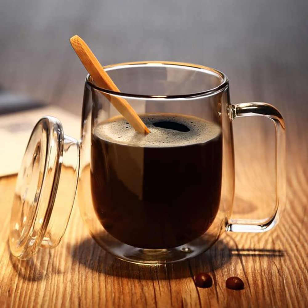 Elegant Glass Coffee Mugs - Double Walled & Heat Resistant -5