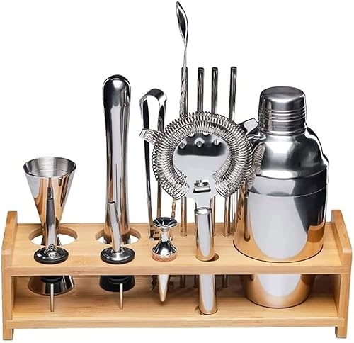TOEWOE Kit de barman, juego de coctelera de acero inoxidable para mezclar bebidas, hogar, bar, fiestas (14 piezas)