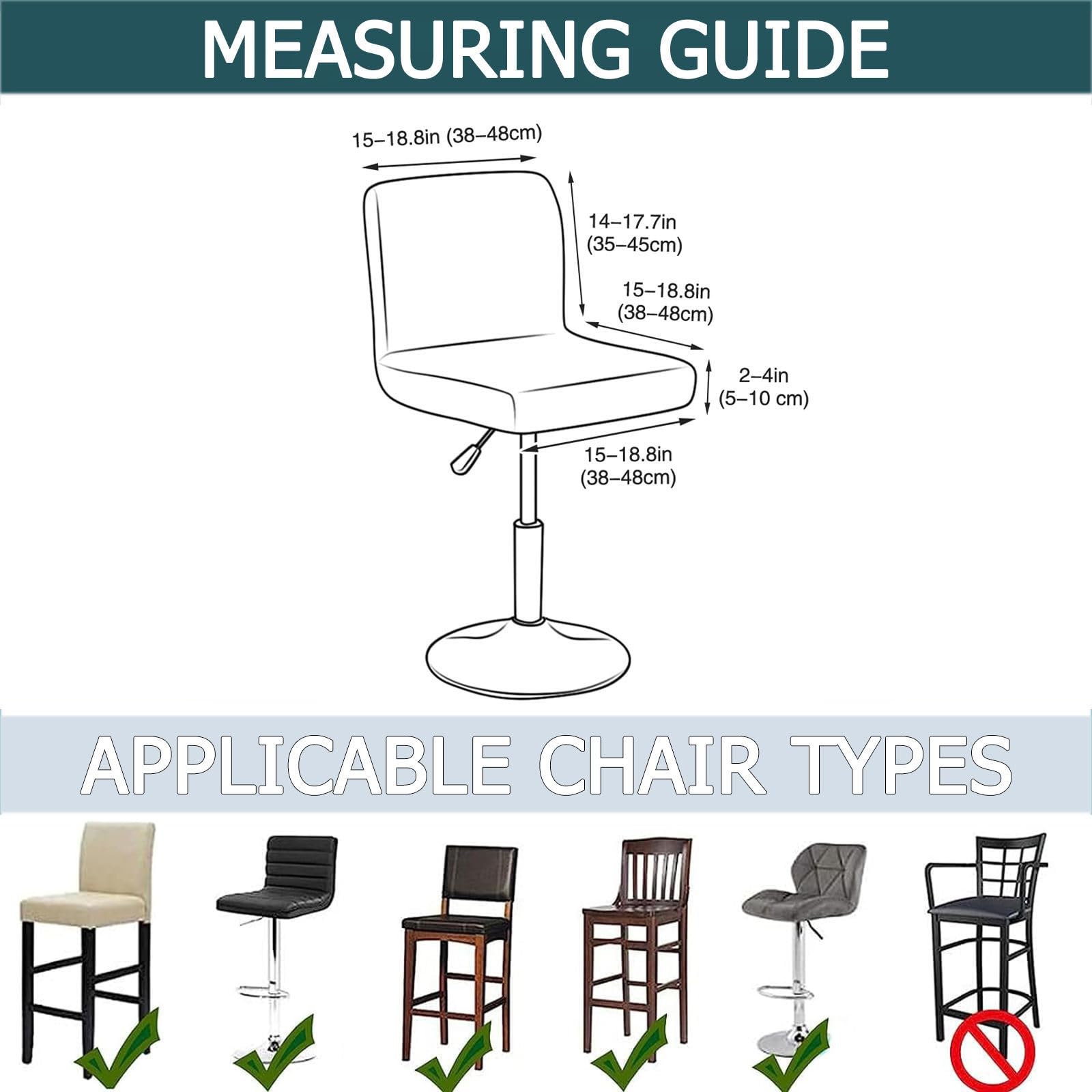 Résistant Housse Tabouret de Bar avec Dossier, Lot de 4 Extensible Faux Cuir Housse Chaise Bar Anti-Taches Lavable Housse de Chaise de Bar avec Bas élastique-café-Lot de 4