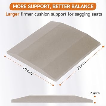 20x20Couch Cushion Support for Sagging Seat, Trapezoid 40D High Density Foam Couch,Sofa Cushion Support Replacement for Furniture Sagging, Grey(2PCS)