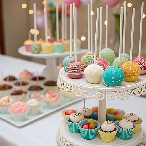 Vista 9 de 300 palitos de papel blanco de 4 pulgadas, palitos para tartas, palitos de ventosa para galletas, dulces de arcoíris, chocolate, decoración