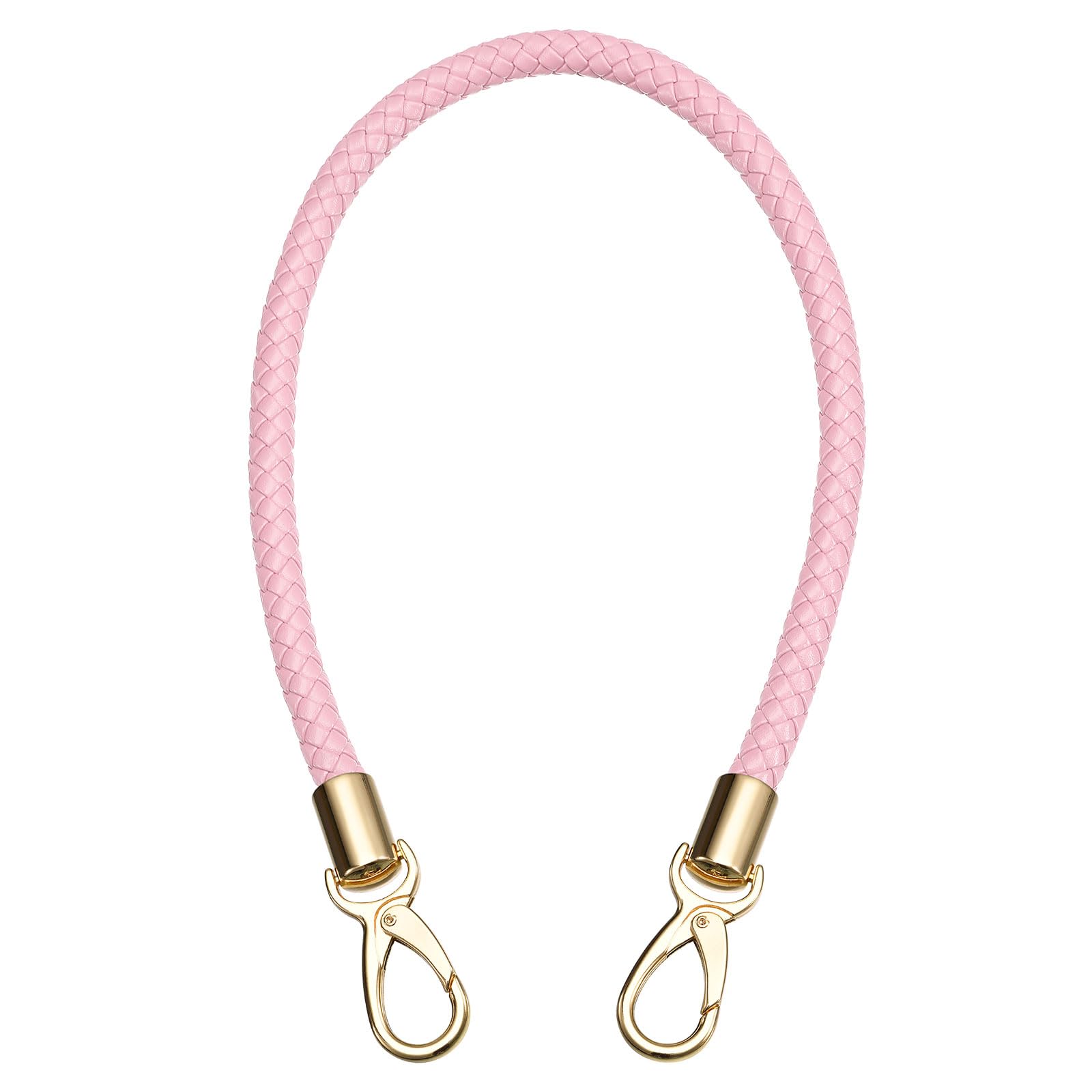 uxcell Leather Purse Strap, 60cm/23.6" PU Braided Purse Replacement Handle for Women's Handbag Underarm Bag Tote (Pink)
