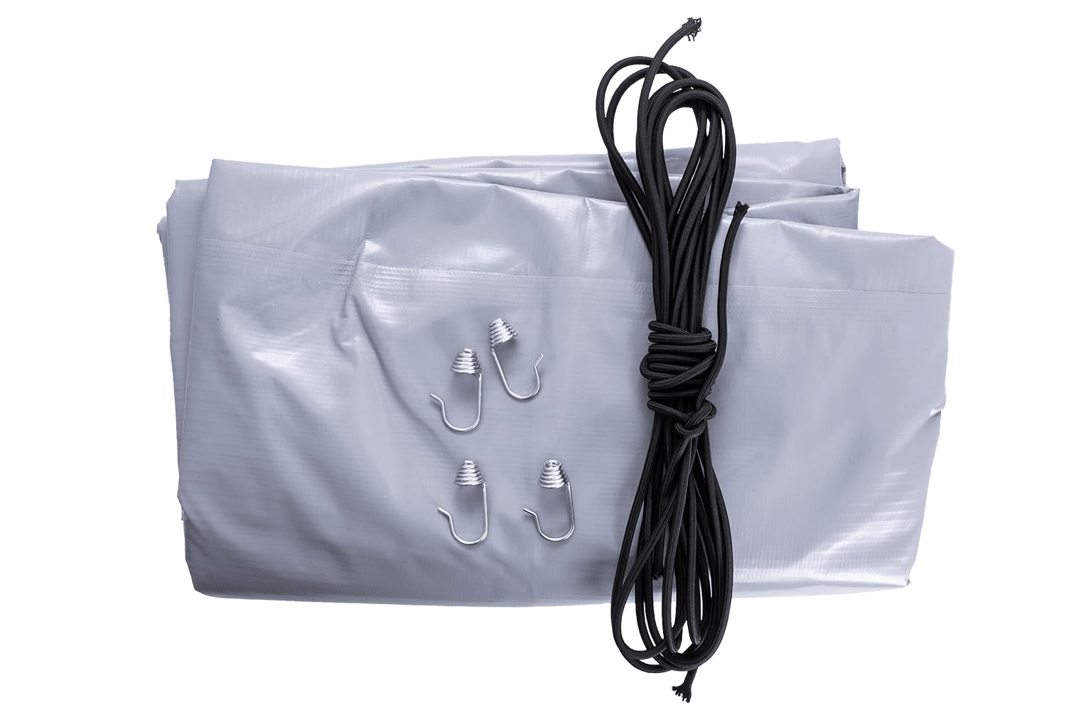 UNITRAILER Lona para Remolque 230x125 cm H80 cm Gris Impermeable con Cuerda elástica, Funda Protectora para Garden Trailer 230 Kipp, Lona de Alta Resistencia con Parte Trasera abatible