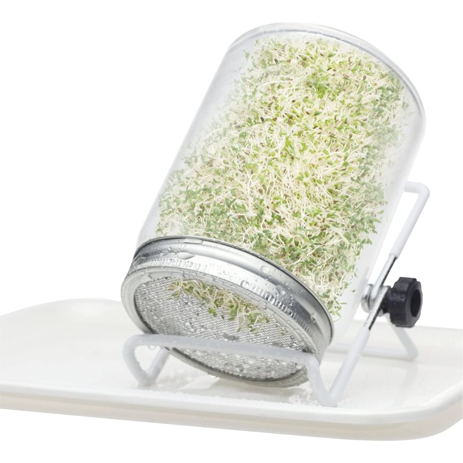 Muross Bar Combination Sprouting Jar Kit, Sprouting Seeds Jar Kit With 1 Wide Mouth Mason Jars, Bean Sprouts Growing Kit, Stands Shading Cloths And Tray For Sprouting Seeds Broccoli Beans(Bar Combination)