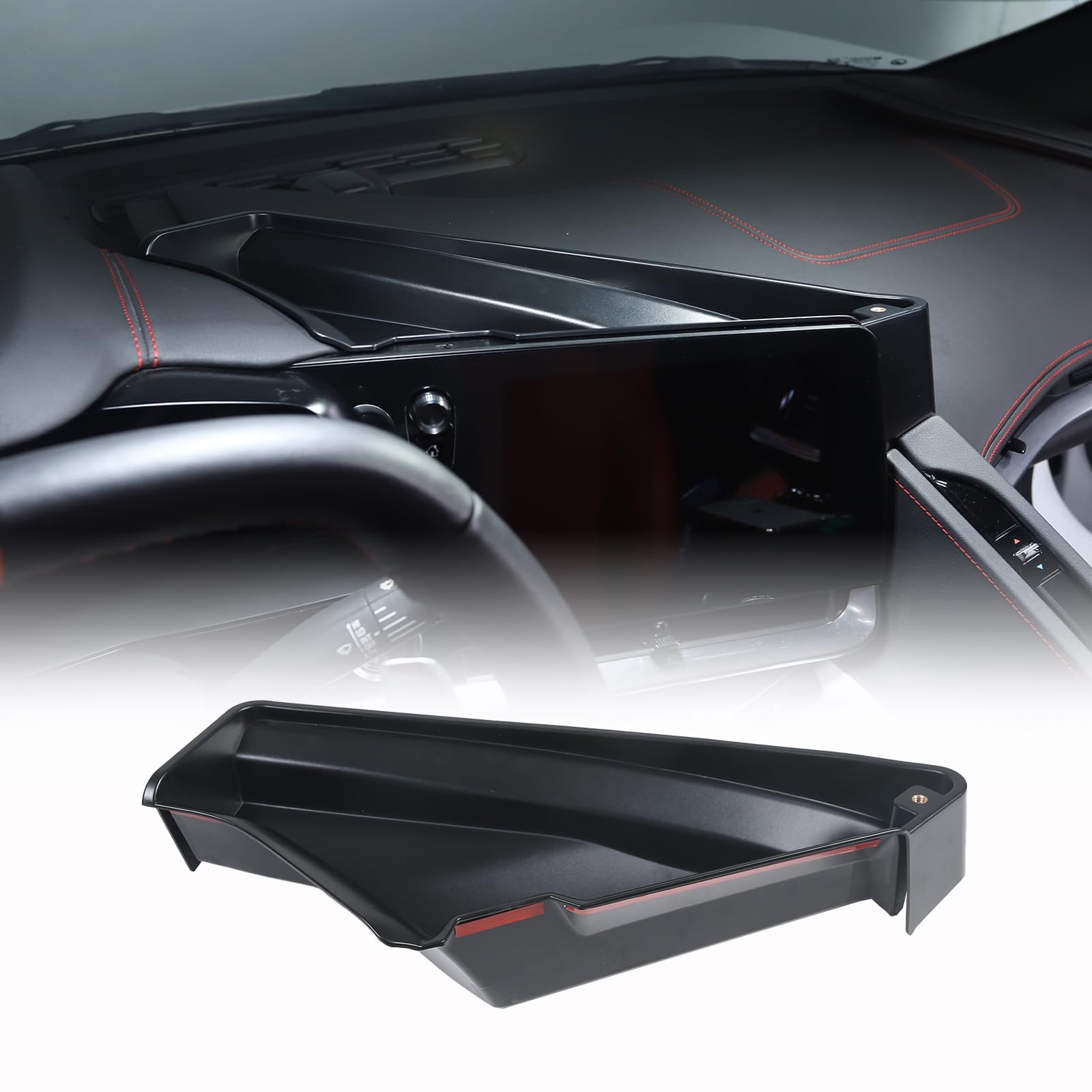 CHEAYAR Taca na deskę rozdzielczą, konsola środkowa, taca do przechowywania, pasuje do Corvette C8 Stingray 2020, 2021, 2022, 2023, z uchwytem na telefon komórkowy, konsola, akcesoria do deski