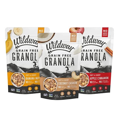 Wildway Granola vegana Variedad Cereal de granola certificado sin gluten, aperitivo bajo en carbohidratos, sin granos, paleo, sin OMG, sin