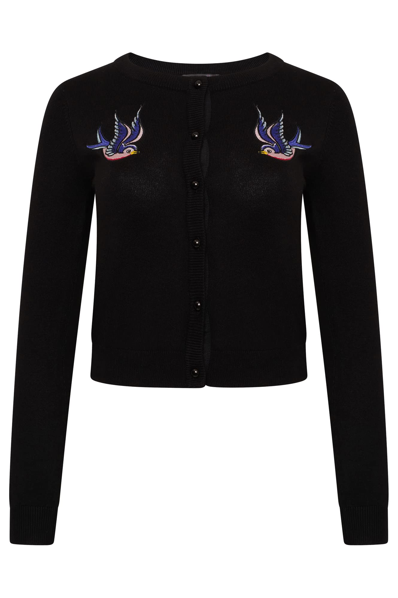 Ro RoxSwallows Cardigan Rockabilly Retro Vintage Bird Embroidery Knit Knitted