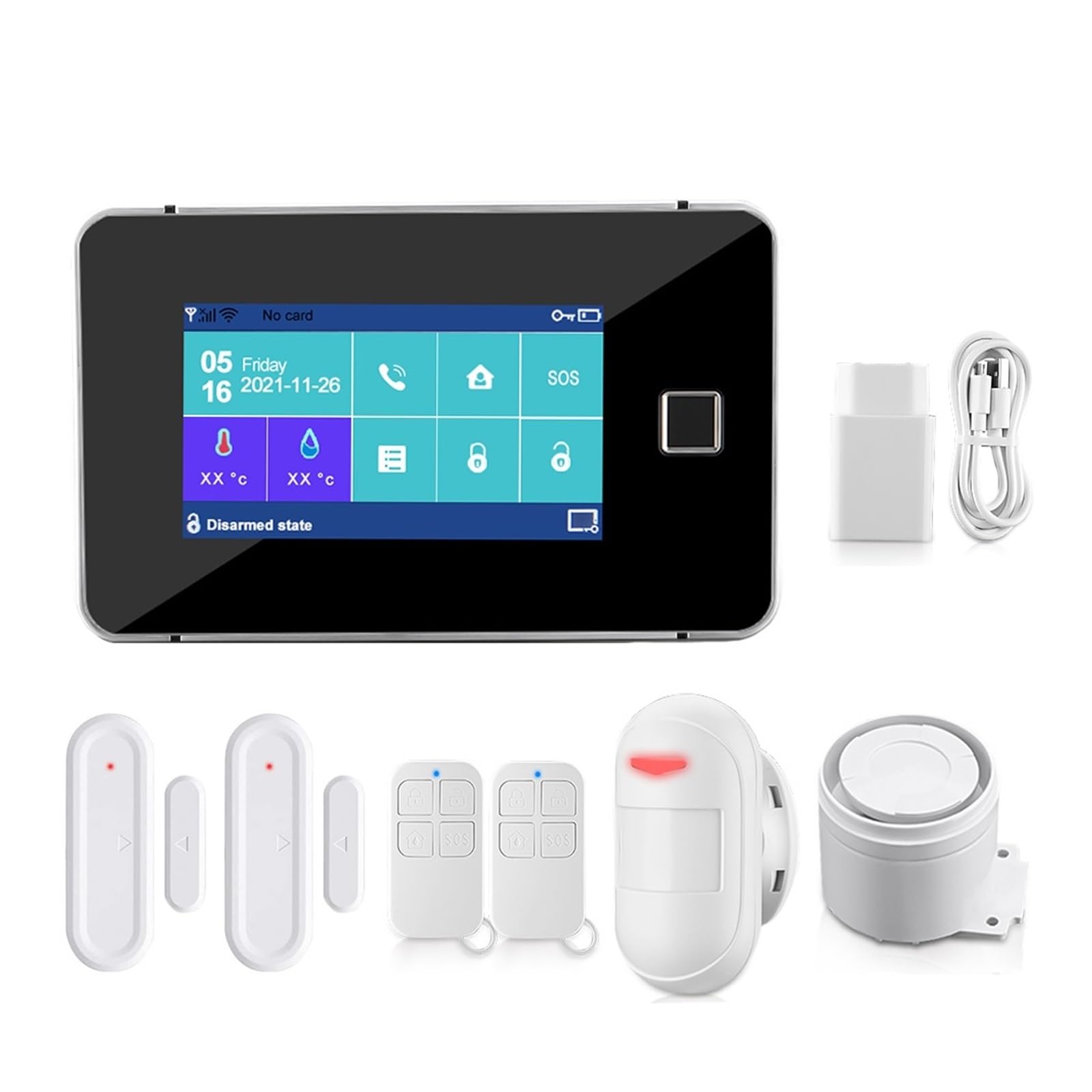 Système d'alarme WiFi GSM intelligent maison connectée avec alerte SOS anti-intrusion (Color : B)
