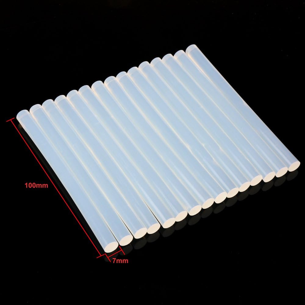 H&S Hot Glue Sticks for Glue Gun - 50 pcs - 7mm x 100mm Resin EVA Hot Melt Stick - Clear Adhesive for Arts & Crafts