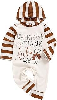 Thanksgiving Romper Newborn Baby Boy Girl Clothes My First Thanksgiving Turkey Print Stripe Hoodie Bodysuits Outfit