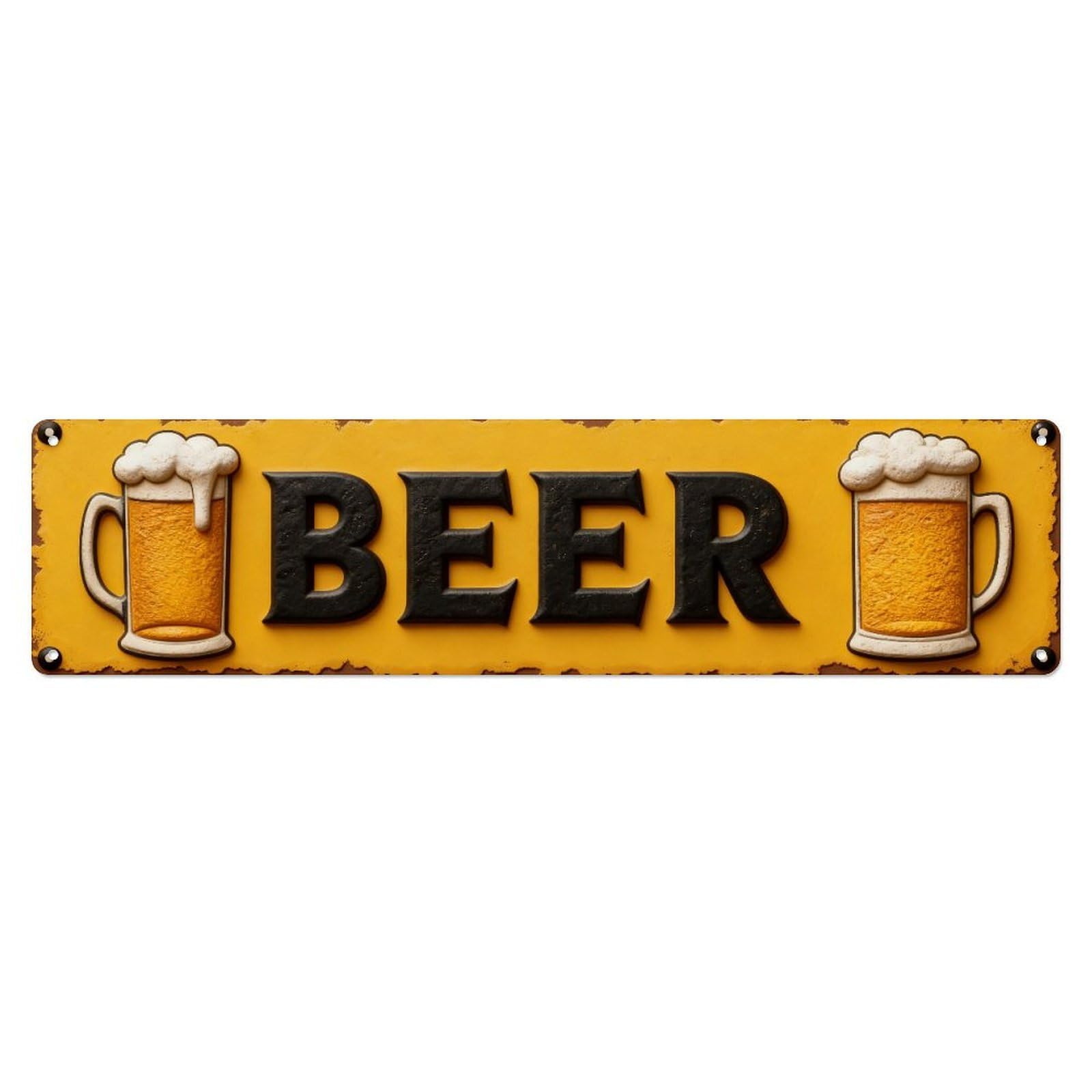 Beer Mug Foam Sign Pattern Metal Tin Sign Plaque