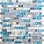 Stone Mixed Glass Kitchen Backsplash Linear Mosaic Tile Polished Gray & Teal Blue Bath Shower Wall Decor Narutal Marble Interlocking Pattern Art Mosaics (Sample Swatch)