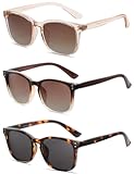 Polarized Sunglasses for Women Classic Retro Trendy Style Sun glasses UV 400 Protection&lpar;3 Pack&rpar;