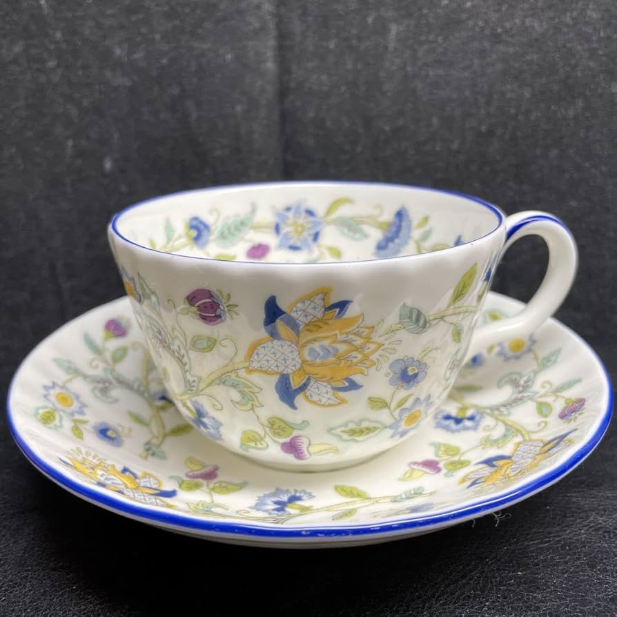 ミントン　ハドンホール　ブルー　ティーカップ＆ソーサー　ペア ミントン ハドンホール ブルー ティーカップ＆ソーサー 220ml