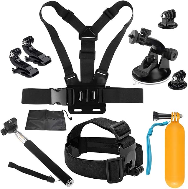 D&F 10-in-1 Outdoor Action Camera Accessories Kit for Gopro DJI OSMO Action Cam Crosstour AKASO Campark and other Action Camera