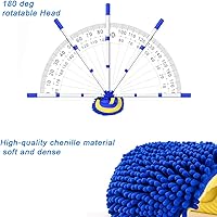 Vista 4 de Kit de cepillo de lavado de automóvil de 47 pulgadas, esponja para mopa con mango largo, kit de cepillo de limpieza de microfibra de chenilla
