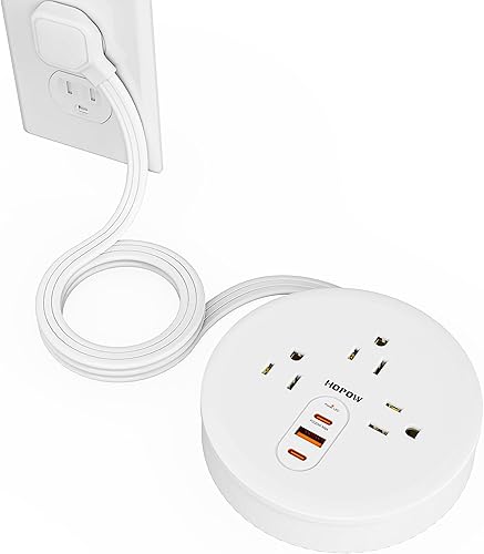 Miniatura 8 de HOPOW PD - Tira de alimentación USB C de 20 W, cable de extensión retráctil ultrafino de 4 pies con 3 tomas, 3 puertos USB (2 USB C), esenciales