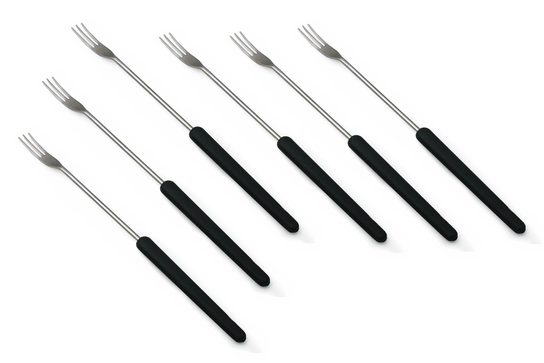 Swissmar Set of 6 Cheese Fondue Forks, Black Handles