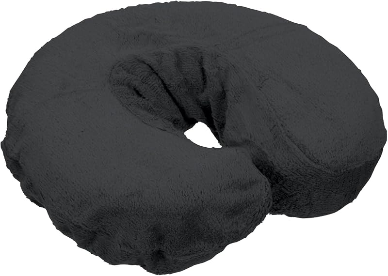 Capa TerrySoft para Apoio Facial de Massagem ForPro Professional Collection, Preta, Pacote com 4