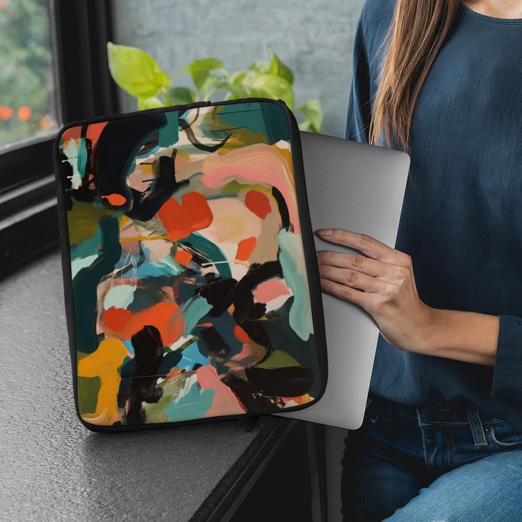 Cool Art Tablet Sleeve - Colorful Illustration Item - Colorful Gifts for Laptop - 10 inches image 3