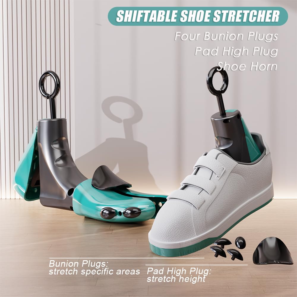 Arboles de zapatos azules para hombres y mujeres, ancho ajustable, expansor de zapatos, pies anchos (2 unidades), Amarillo, L(fits US size 10-13.5；EUR size 40-47)