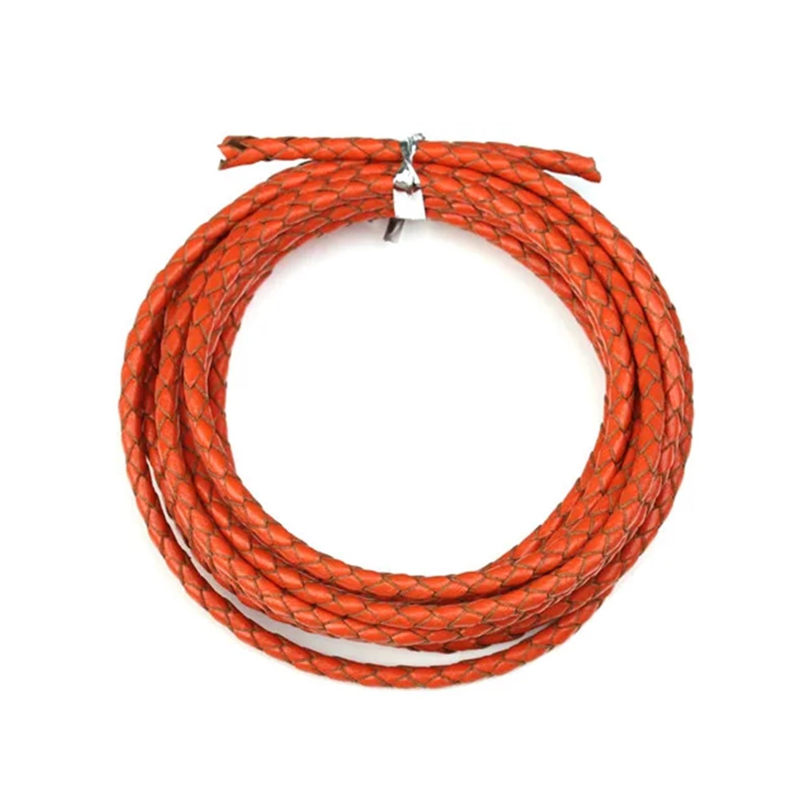 Leather Necklace Cord, Braided Leather Cords Multicolor 3-4mm 2m Per Lot For DIY Jewelry Making(Oranje,4mm)
