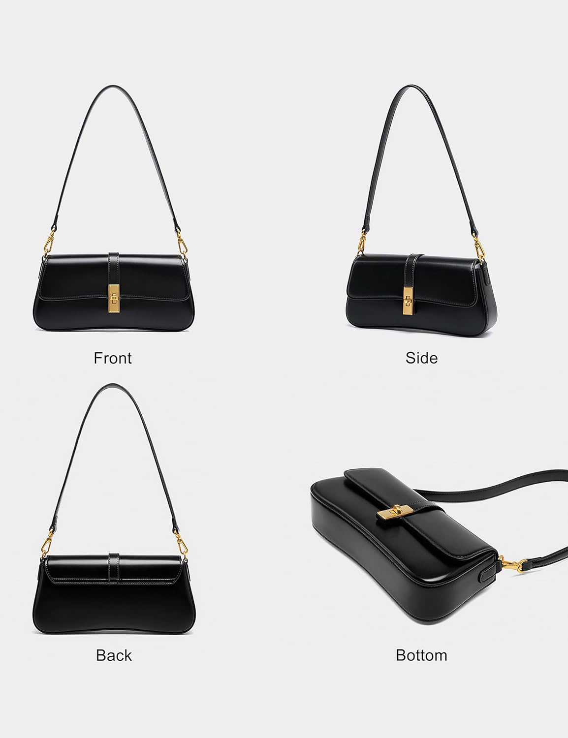 Zecmos Shoulder Bags for Women Leather Crossbody Bag Womens Small Clutch Purse Genuine Leather Handbag - Image 4