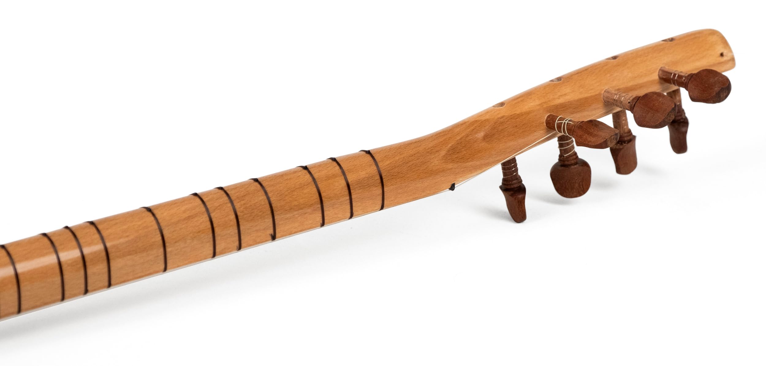 Baglama Saz à col court turc en bois de mûrier avec micro, cordes, médiators, étui