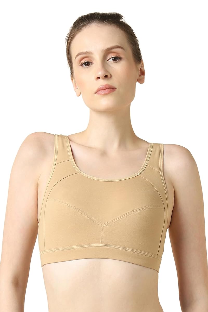 Van Heusen Women Cotton Padded Racerback Medium Impact Sports Bra - Anti Bacterial, Full Coverage Skin