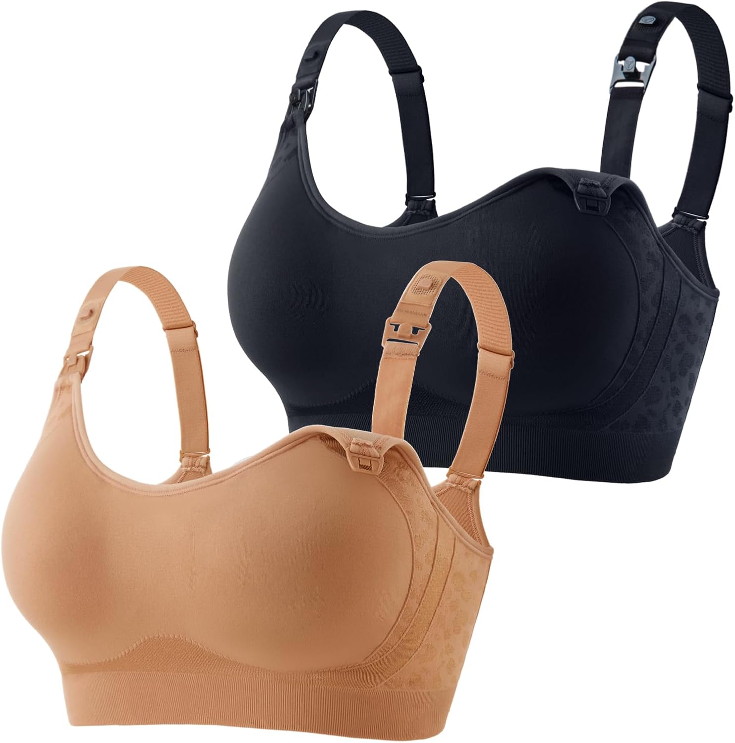 HOFISH Nursing Bras for Breastfeeding, TwinClips Wearable Pump Bra Fixed Pad, Adjustable Support Maternity Bra for Pregnancy