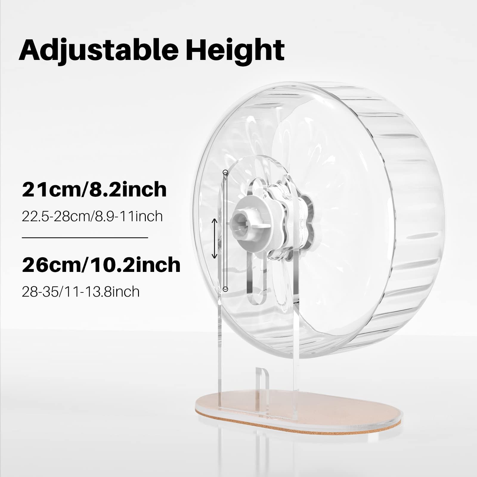 Bucatstate Super Silent Hamster Wheel Hamster Accessories Hamster Running Toys Small Animals Exercise Wheels Transparent 10.3 Inches