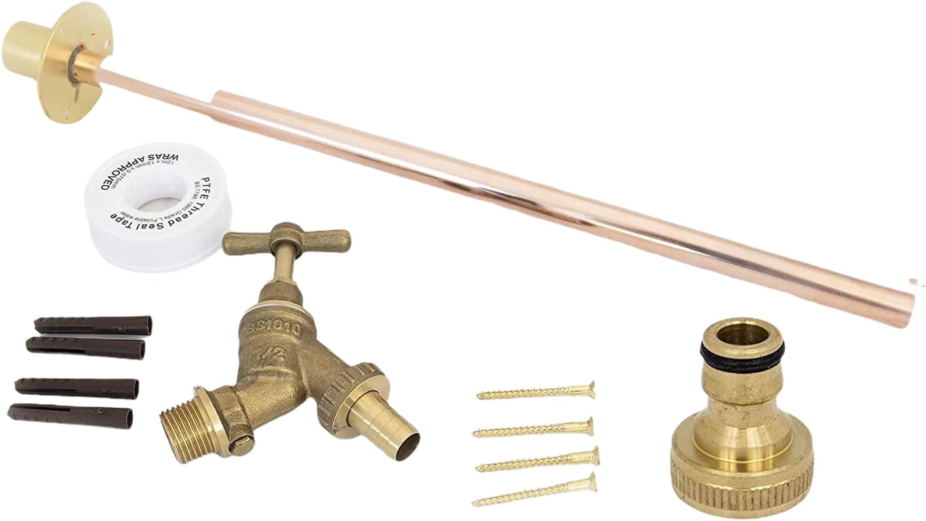 Homeofchrome Outdoor Garden Tap Kit Complete With Through The Wall Copper Tube Garden Tap