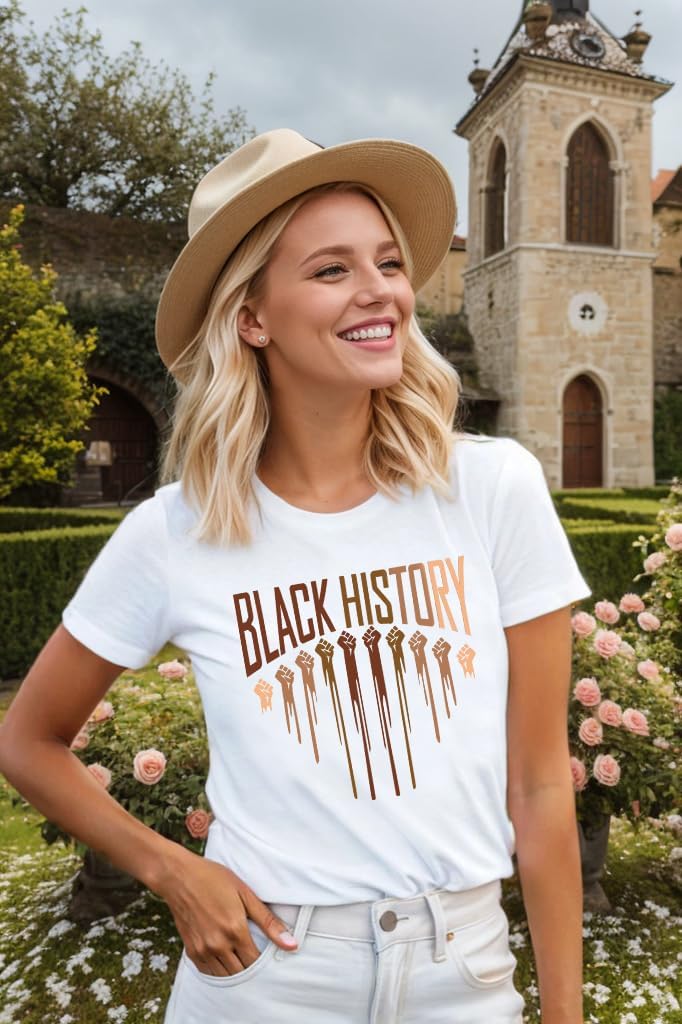 Women Black History Shirts Melanin Shirts for Black Women American African Black Pride Graphic Tee Tops - Image 3