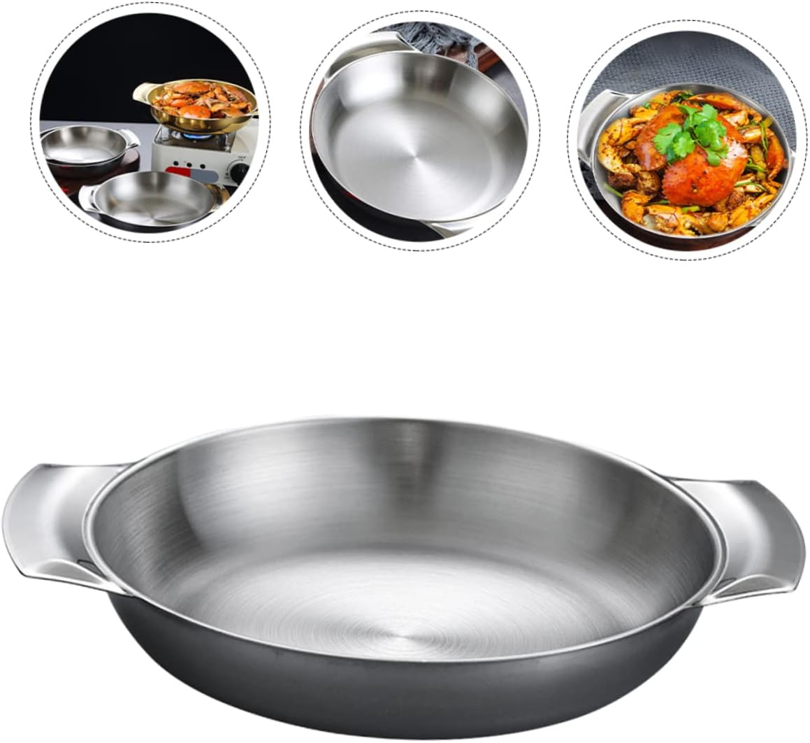 BESTOYARD 5pcs Amphora Snack Plate Cast Iron Paella Pan Nonstick Bakeware Paella Dish Korean Ramyun Pot Paella Pot Serving Tray Round Ramen Pot Stainless -pulled Noodle Seafood Pot