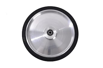 14x2 inch Belt Grinder Black Rubber smoth Contact Wheel with RMS4-2RS Bearings, smoth Rubber Wheel for Belt Grinder