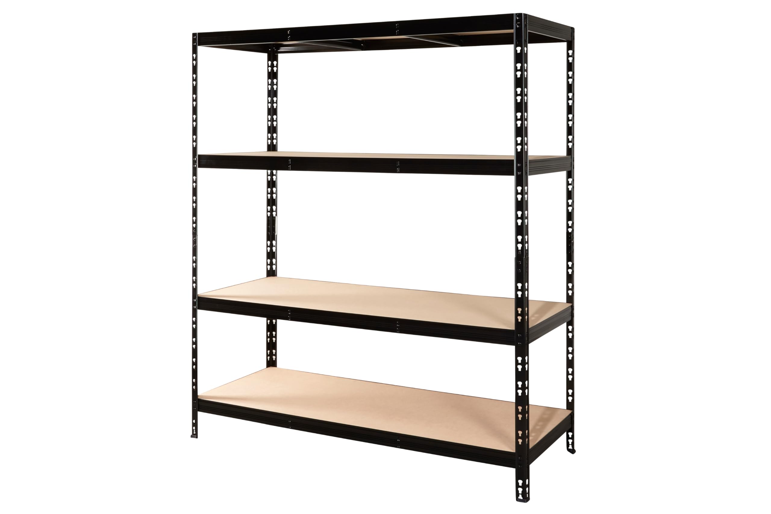 CALLIDUS stabiles Schwerlastregal 150 x 50 cm I Lyon schwarz I Metallregal Lagerregal Steckregal Kellerregal (schwarz)