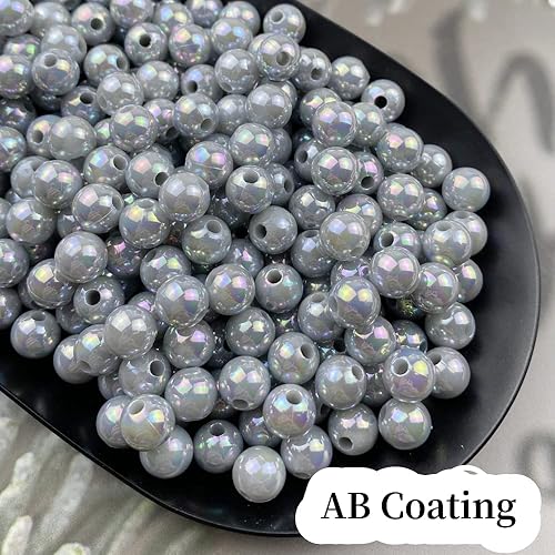 Miniatura 4 de Cuentas de perlas, 300 cuentas de perlas para manualidades de 0.315 pulgadas (0.315 in), colores AB, perlas redondas sueltas con agujero para