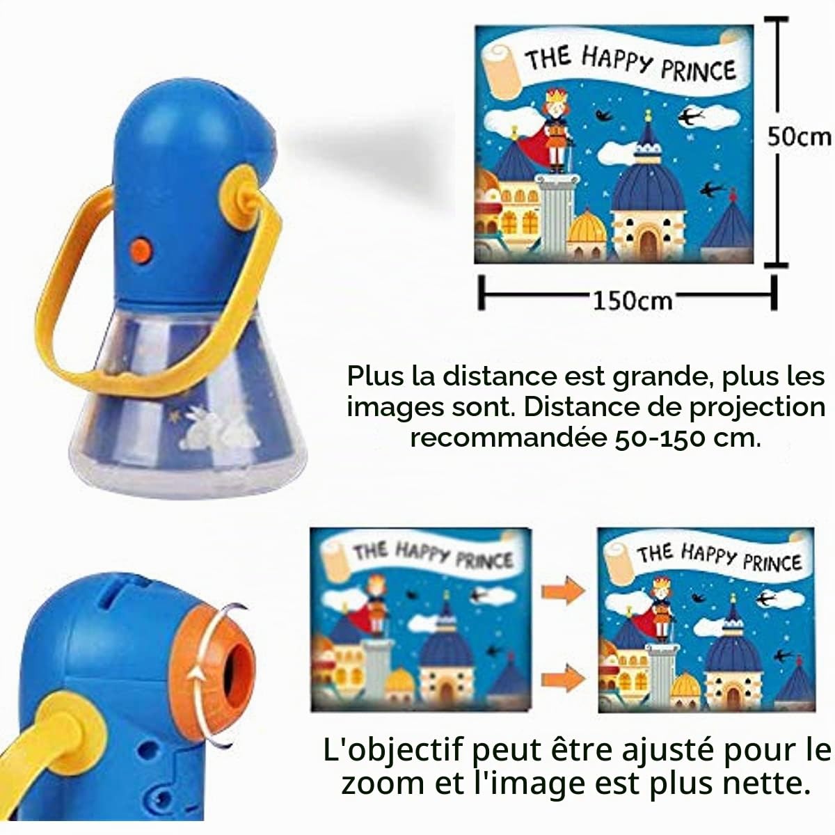 Projecteur d'histoires multifonctionnels pour Enfants, veilleuses, Jouet éducatif, Cadeaux pour garçons et Filles de 3 à 12 Ans