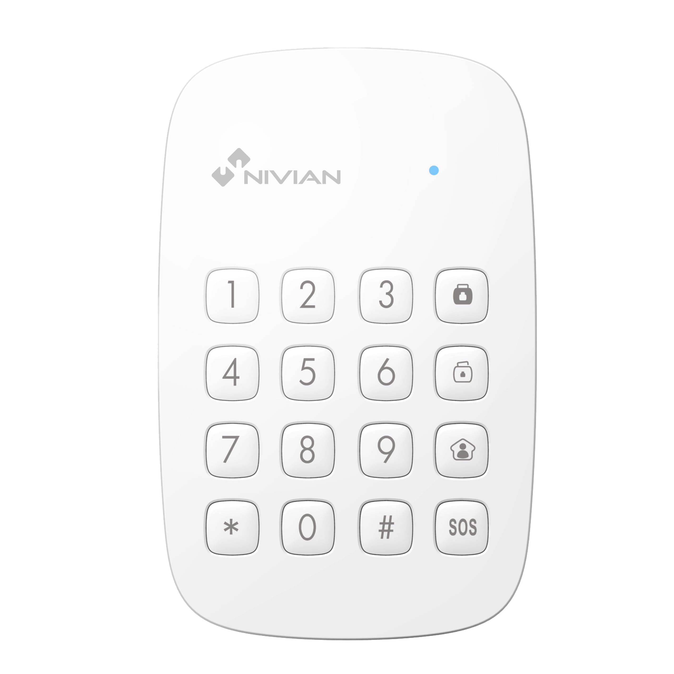 Nivian Teclado inalámbrico Compatible con Alarma Nivian – Apto para Interior – Múltiples Funciones de gestión– Lector de Tag RFID - Fácil instalación sin Necesidad de Cables