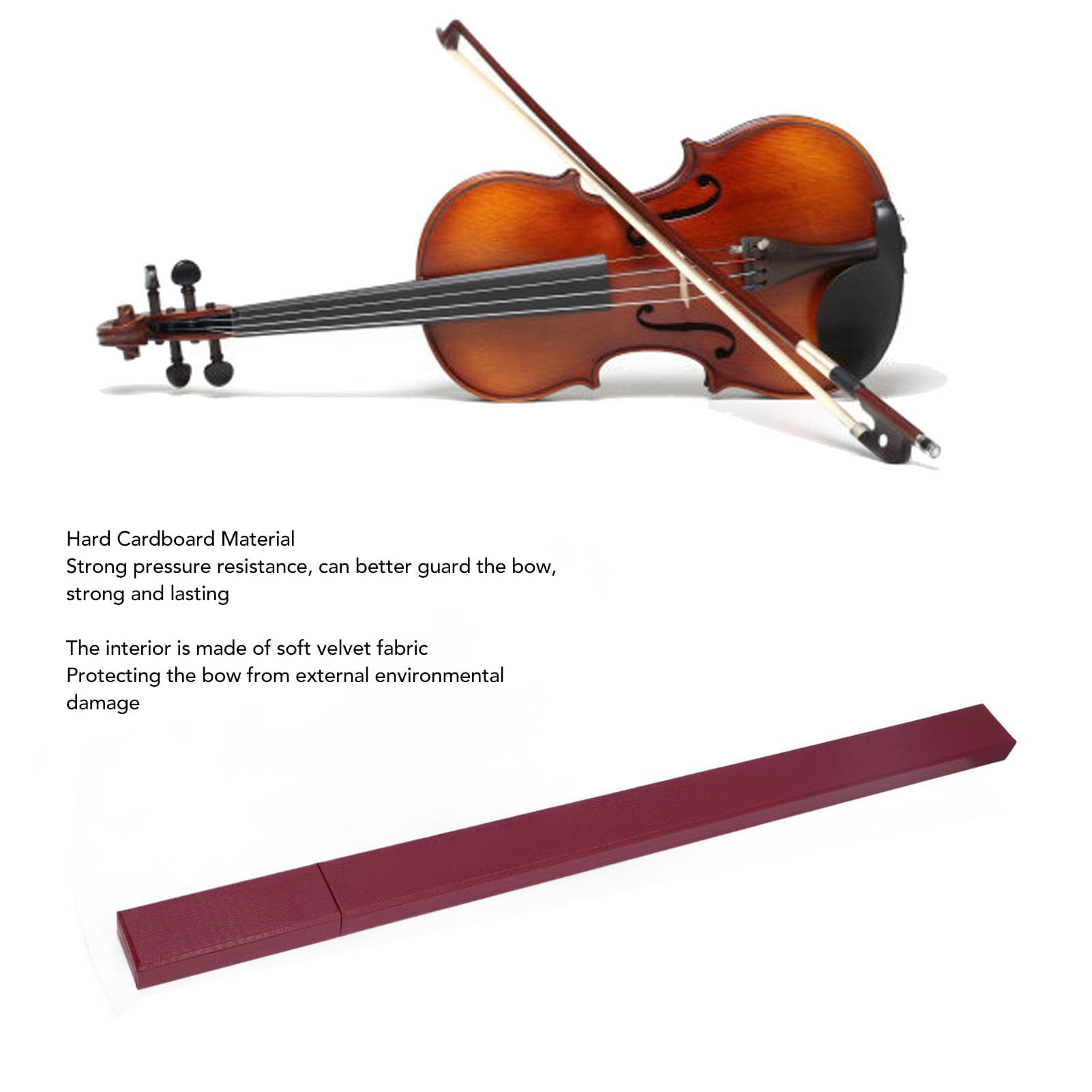 Étui pour Archet de Violon, Boîte de Rangement pour Archet de Violon, Construction Robuste, étui Rigide pour Archet de Violoncelle, Boîte de Protection
