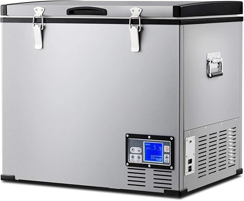 Congelador portátil de viaje de coche, compresor portátil de 2 puertas 0,4F a 50 F, refrigerador alimentado mini nevera, compacto para vehículos