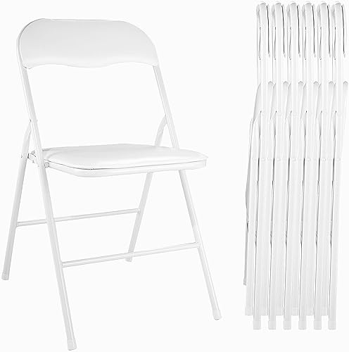 Miniatura 3 de NBTiger Paquete de 6 sillas plegables con asiento acolchado suave y respaldo, silla portátil con marco de acero para reuniones comerciales, bodas,