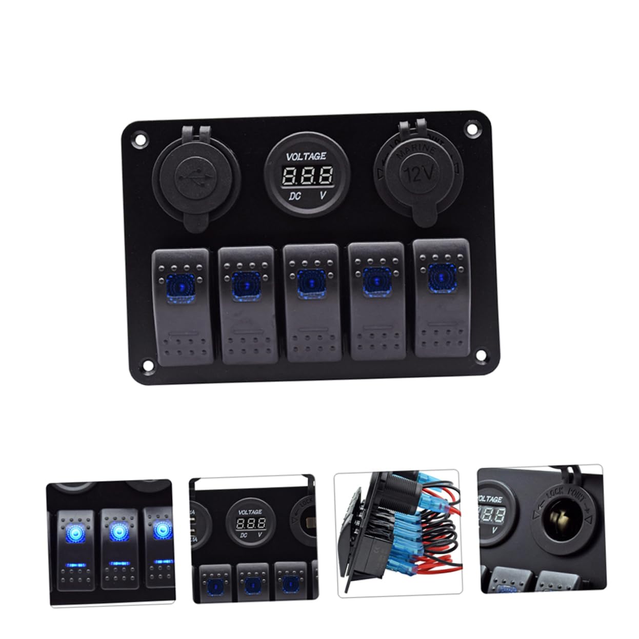 Sea Switch Panel Power Switch Combination Modification Plate for Car Rv Boat Headlights Fog Lights