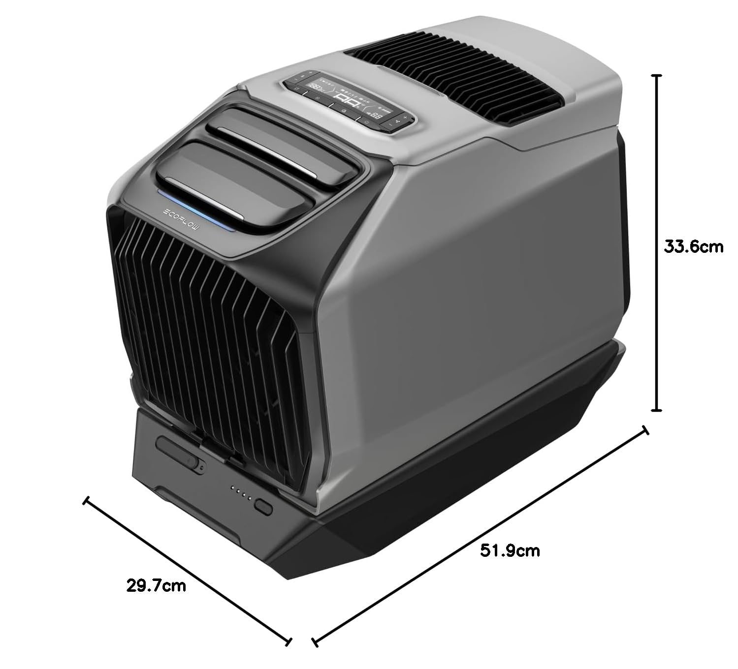 EcoFlow WAVE 3 Climatizador portátil con batería extra de 1024 Wh, refrigeración 1800 W, calefacción 2000 W, autonomía de 8 h, control por app, para camping, autocaravanas, todoterrenos