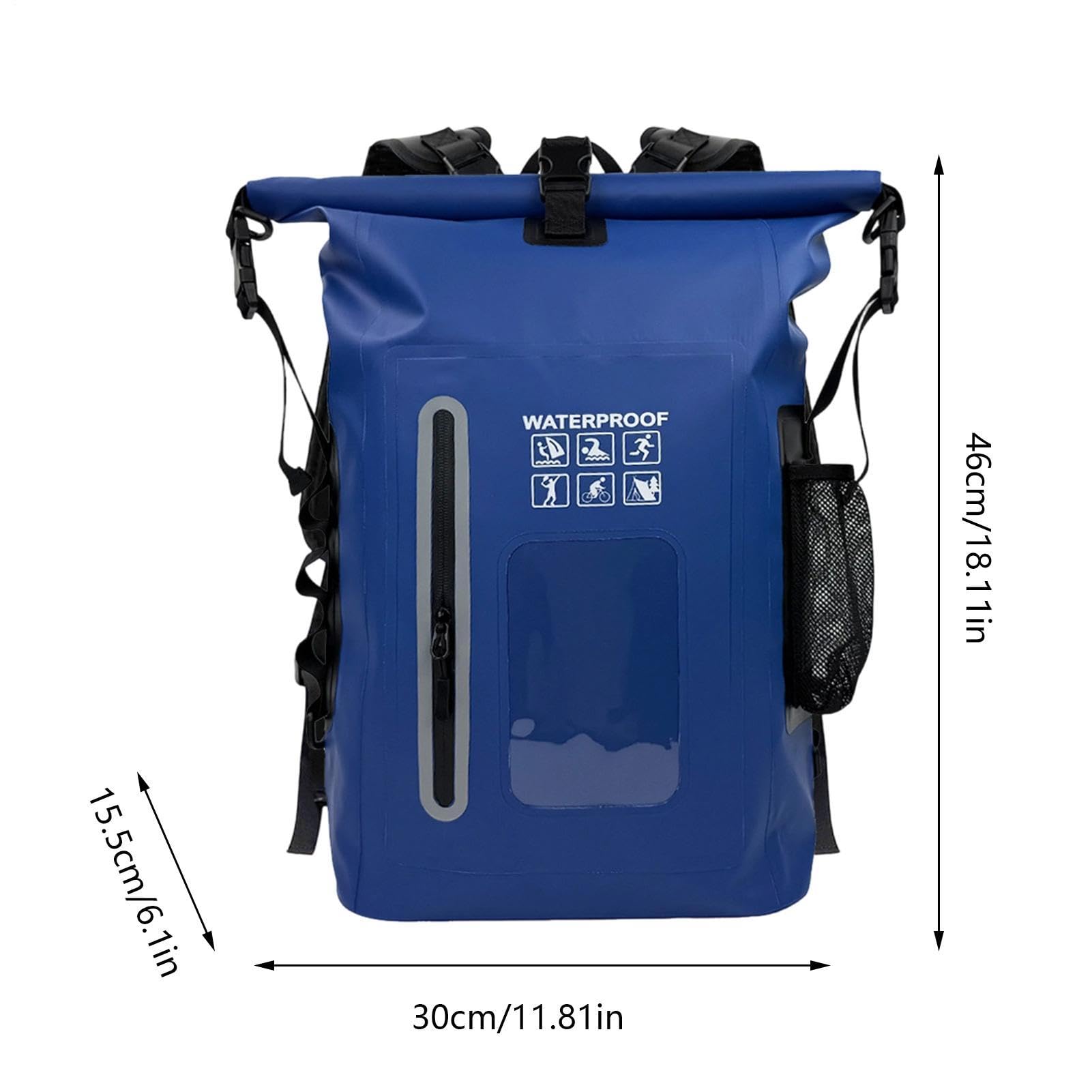 Wodoszczelny Plecak Suchy Rolowany Suchy Worek PVC | Wodoodporny Worek Kajakowy Na Rafting, Kajakarstwo, Paddleboarding, Pływanie, Snowboard, Wędrówki, Podróże, Sporty Plażowe