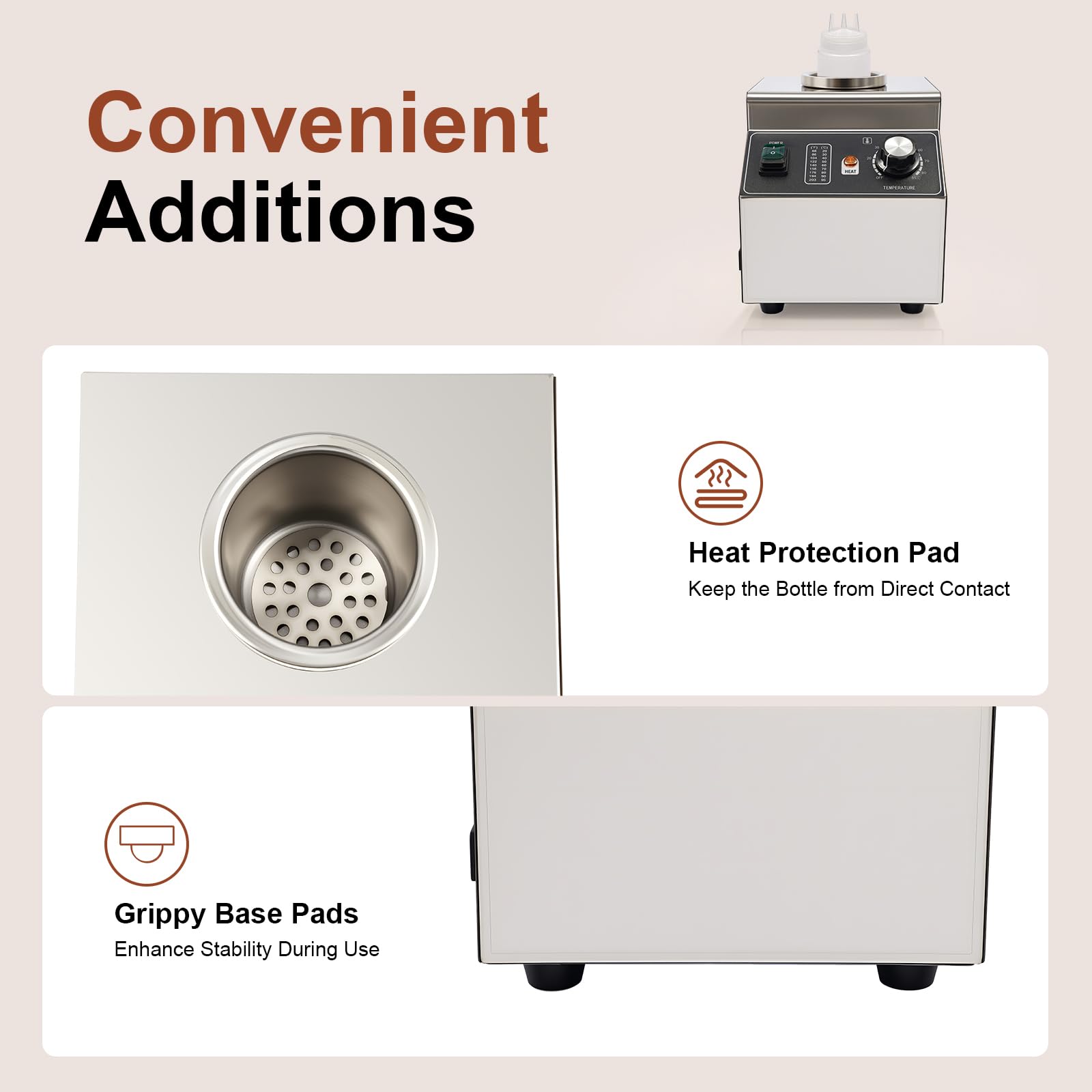 Scaldavivande elettrico da 100 W, con bottiglia a pressione da 680 ml, temperatura regolabile da 30 a 85 °C, in acciaio inox, per formaggio, cioccolato, gastronomia, caffè, casa, argento