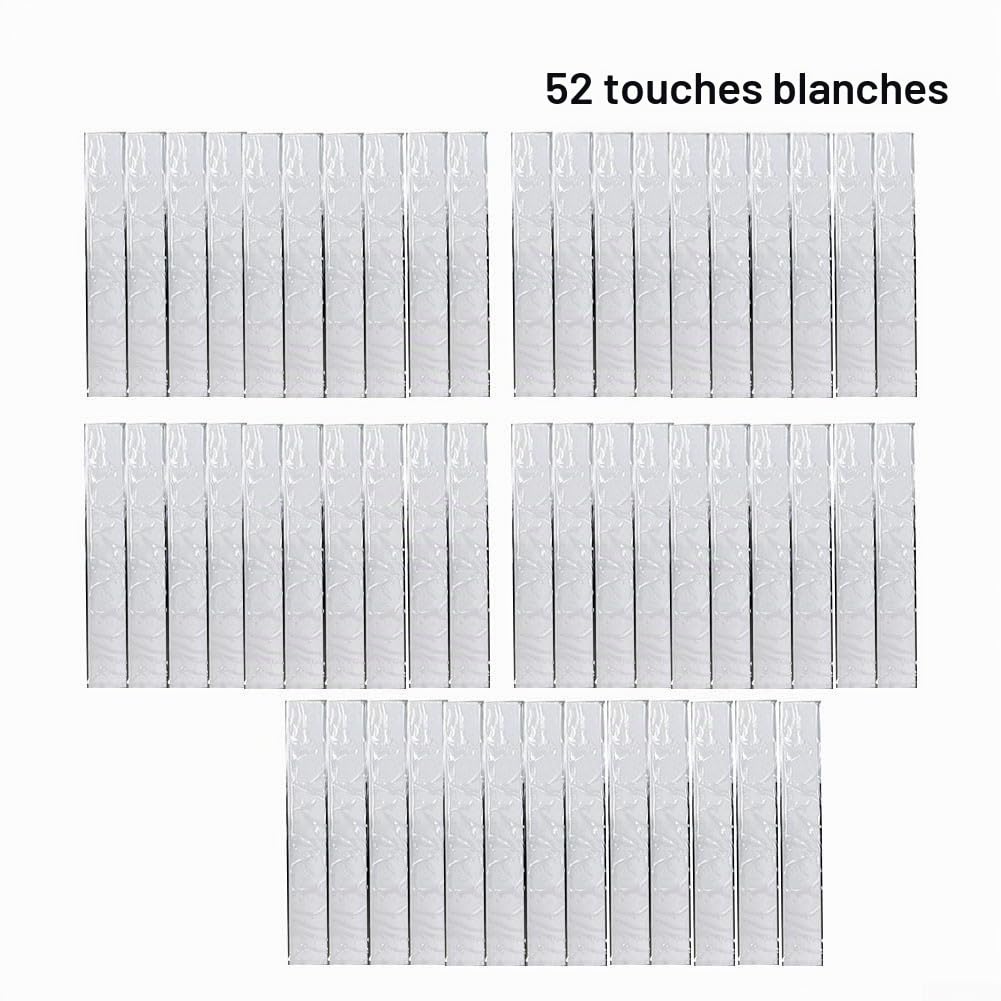 Kit complet de réparation de touches de piano blanches et noires avec façade pour piano universel de remplacement (52 touches blanches), 1178924852