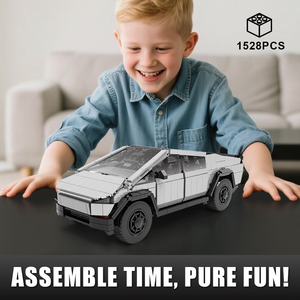 Light-Up Car Building Set,1:14 City Cyber Off-Road Truck Building Toy with Lights,STEM Building Block for Adults Kids,Boys and Girls,Ideas Creative Gift for Car Lovers,1547 pcs Collectible Model Kit