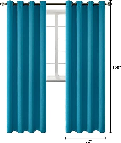 Miniatura 8 de BGment Cortinas opacas con aislamiento térmico y ojales, cortinas para oscurecer la habitación y la sala de estar, juego de 2 paneles (42 x 84